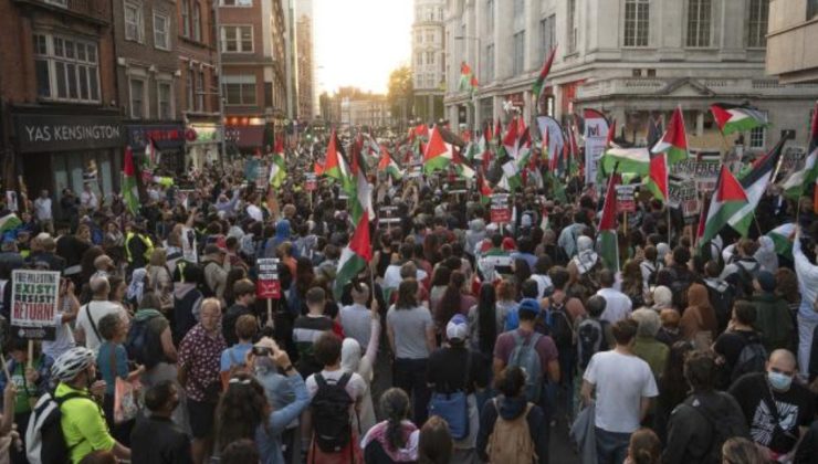 Avrupa’da binlerce kişi Filistin’e destek için toplandı