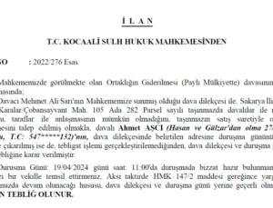 T.C. KOCAALİ SULH HUKUK MAHKEMESİ’NDEN