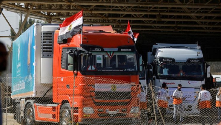 Gazze Şeridi’ne dün insani yardım taşıyan 150 tır girdi