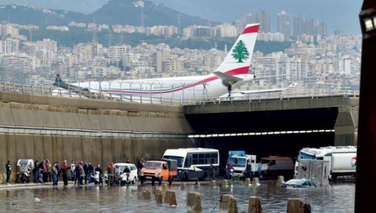 Beyrut Uluslararası Havalimanı’nı su bastı