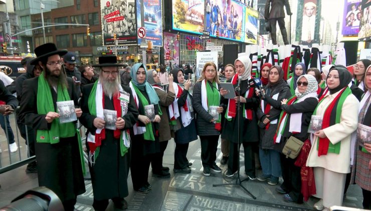 Times Meydanı’nda Filistinli kadınlar için dayanışma etkinliği düzenlendi
