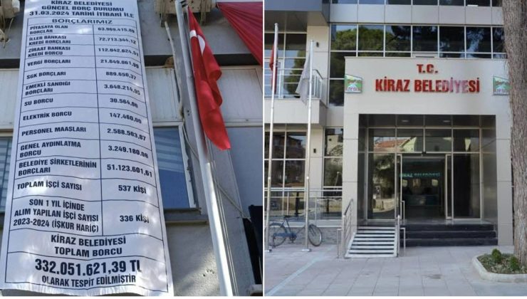 AK Parti’den CHP’ye geçen belediyenin borcu binaya asıldı