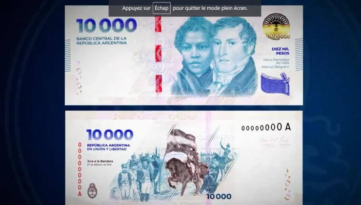 Arjantin 10 bin pesoluk banknotu piyasaya sürdü, 11 dolar ediyor