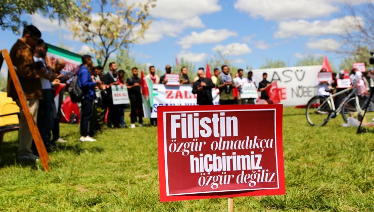 Aksaray’da üniversitesi öğrencilerinden Gazze nöbeti