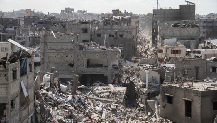 İsrail’in Cibaliye’de bıraktığı yıkım havadan görüntülendi