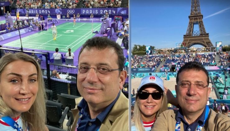 İmamoğlu ve eşi Paris’te milli sporcuları destekledi