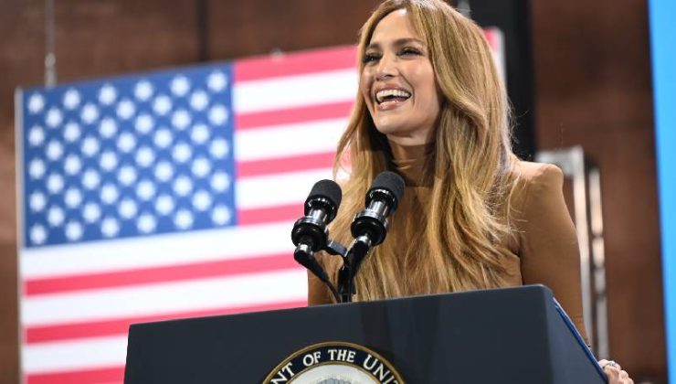 Jennifer Lopez, Kamala Harris için kampanya mitinginde