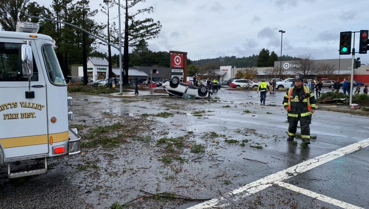 Kaliforniya’daki kasırga arabaları devirdi, çok sayıda kişi hastaneye kaldırıldı