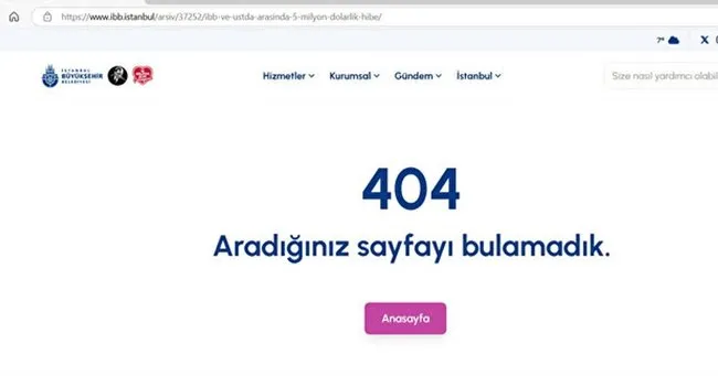 İBB o haberi kaldırdı: ABD’li şirkete 5 milyon dolarlık hibe anlaşması haberi silindi