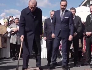 Erdoğan, Nevruz ateşini yakıp üzerinden atladı